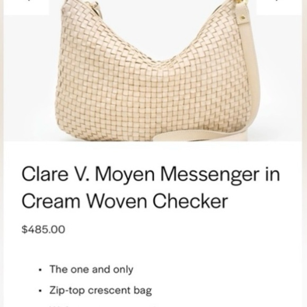 Clare V. Cream Woven Moyen Bag New w/ Dustbag - Picture 2 of 11